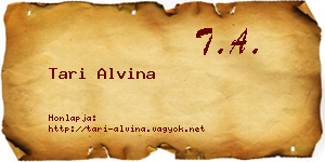 Tari Alvina névjegykártya